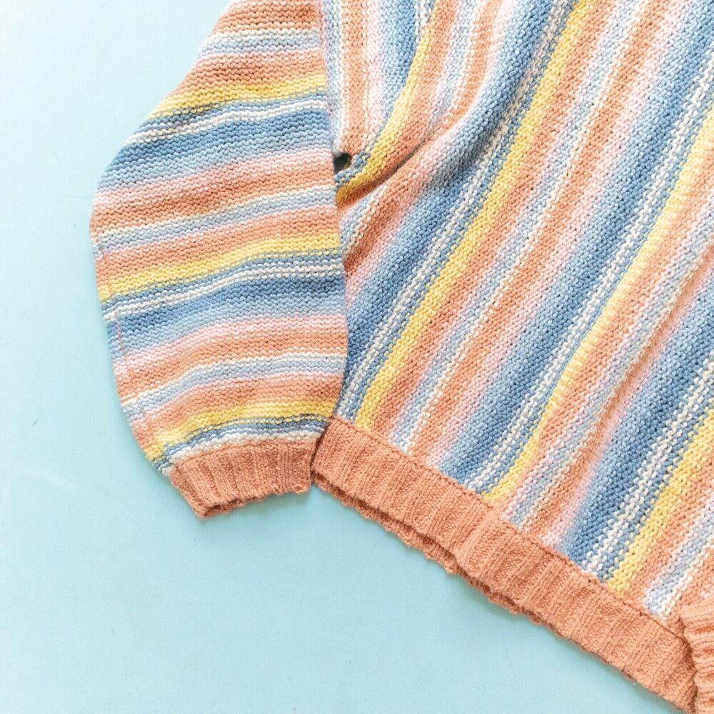 NWT Billabong Seeing Double Multicolored Crewneck Striped Sweater Size Medium - Picture 3 of 9